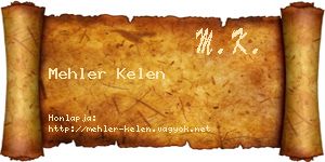 Mehler Kelen névjegykártya